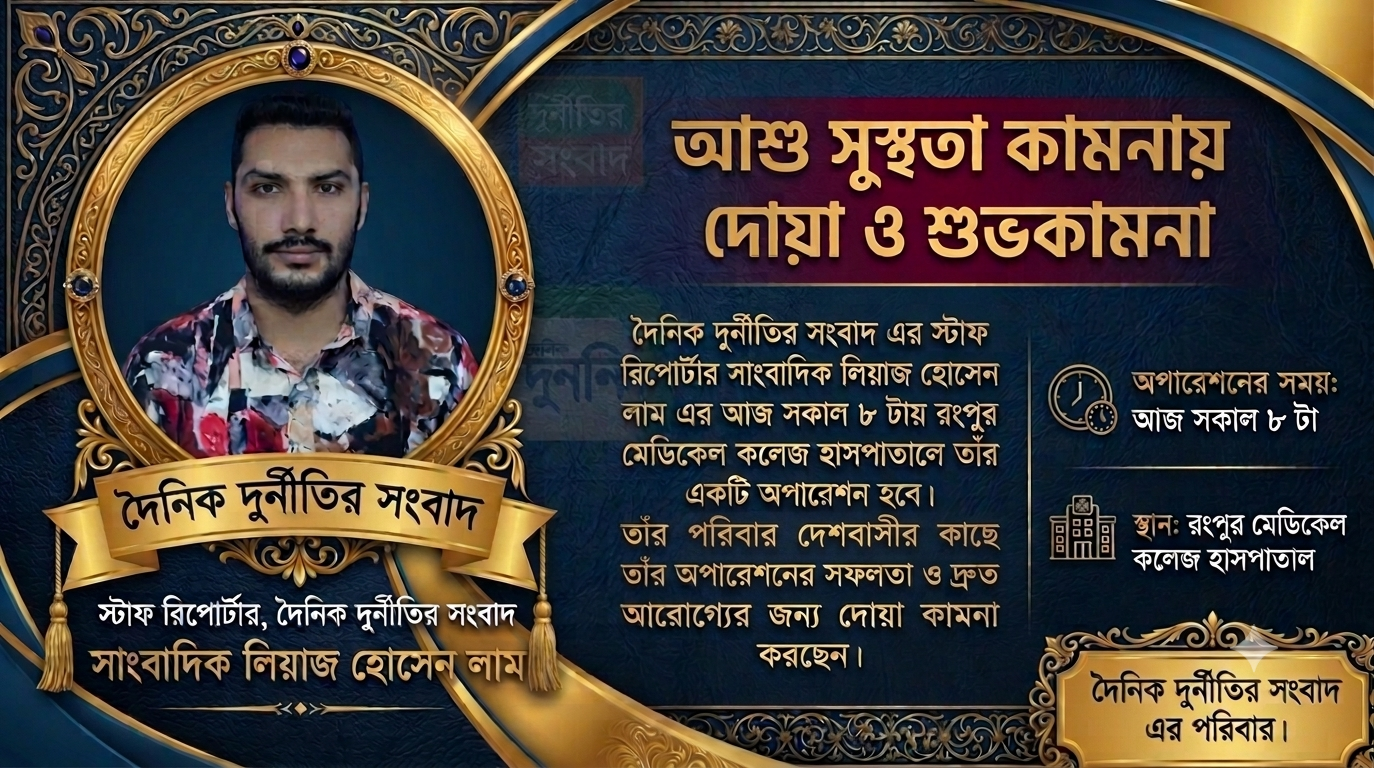 রংপুরে সাংবাদিক লিয়াজ হোসেনের অপারেশন আজ, দেশবাসীর কাছে দোয়া কামনা